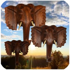 Elefante Maschera IN Legno