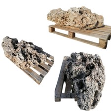 GRANDE ROCCIA PIETRA NATURALE CALCAREA CON FORI CM. 135 ARREDO GIARDINO PIANTE