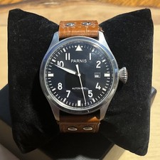 Orologio Pilota Uomo 44mm Parnis Automatico Cristallo Zaffiro