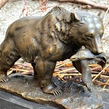 Statua pesce bronzo orso