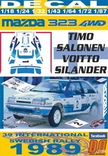 DECAL MAZDA 323 4WD T.SALONEN SWEDISH R. 1989 22nd (04)