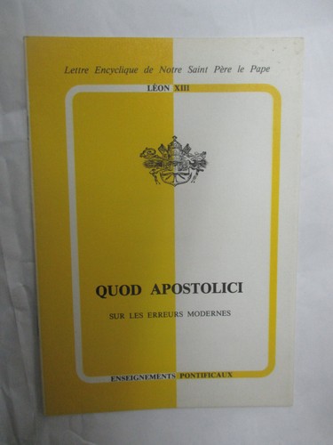 Quod apostolici lettre - quod,