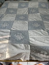 copriletto matrimoniale cotone bianco ricamo a mano e filet modano 