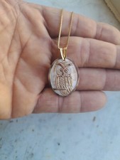 CIONDOLO  CAMMEO PORCELLINO ( CIVETTA )  CON COLLANAE IARGENTO 925  FATTO A MANO