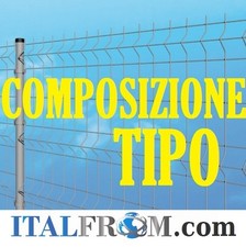 RECINZIONE A PANNELLO RETE ZINCATA RECINZIONE COMPONIBILE - H 175- 165mt LINEARI