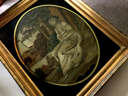 Quadro ricamo seta - , georgiano