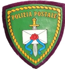 POLIZIA SCUDETTO PATCH P.S. POLZIA POSTALE PRIMO TIPO ANNO 1981