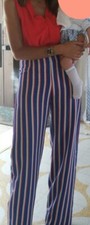 LIU JO Pantalone ragazza a righe bianco blu rosso 