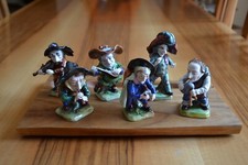 Caramogi ceramica capodimonte gnomi e gobbi musicanti collezione 6 pezzi