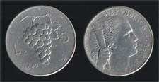 5 LIRE 1949 GRAPPOLO D'UVA -