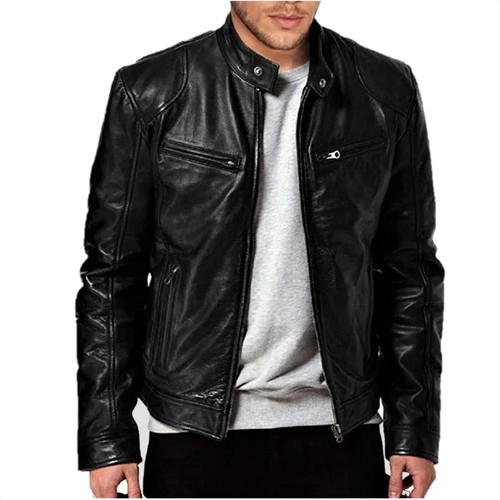 Men black leather - black,