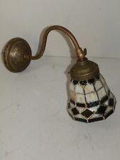 Applique da parete in ottone anticato Con vetro TIFFANY multicolore da interno