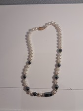 Vintage 90s Hematite Pearl and