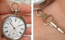 OROLOGIO DA TASCA A CHIAVETTA SILVER POCKET WATCH MONTRE A GOUSSET  CLE UHR