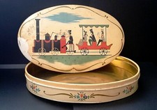 Vintage scatola latta ovale - vintage,