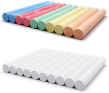 Set Di 20 Gessi Bianchi E Colorati per Lavagna, Gessetti 5 Colori + Bianco Ad Al