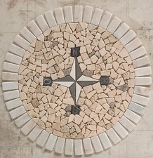 "ANTICA ROMA" ROSONE MOSAICO ANTICATO interni - esterni diam.90x1 cm COD. RUDLXX