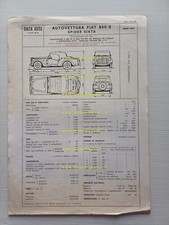 Siata 850 Spider 1967 scheda omologazione DGM Motorizzazione Facsimile