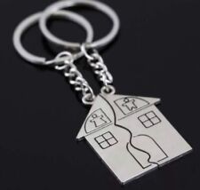 Portachiavi 2x in metallo forma casetta casa  Spezzata inseparabili 2 in 1 Nuovo