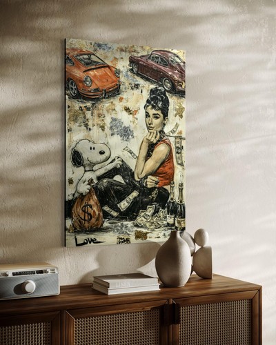 Quadro tela snoopy audrey - su,