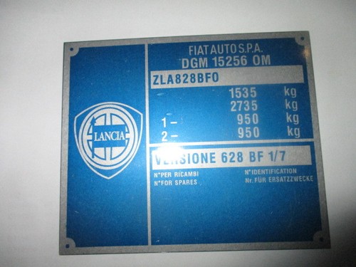 Targa fiat lancia beta - targa,