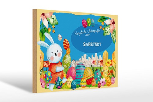 Targa legno pasqua auguri - in,