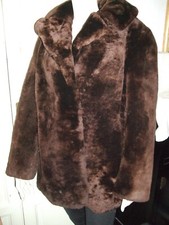 CAPPOTTO PELLICCIA FUR  AGNELLO LAMB MONTONE CASTORO ROVESCIATO 48/50 DIFETTI