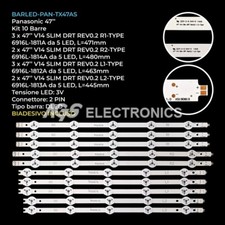 KIT 10 BARRE STRIP LED TV PANASONIC 47-V14-SLIM-DRT-REV0.2 TX47AS650 LC470DUF
