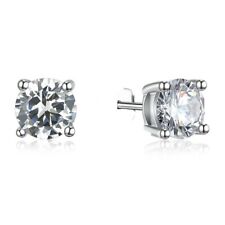 ORECCHINI PUNTI LUCE SOLITARIO 5 MILLIMETRI IN ARGENTO 925 RODIATO IN ORO BIANCO