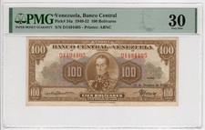 Venezuela, Banco Central 100 Bolivares 30-11-1952 scegli #34a molto fine 30 PMG