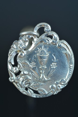 French antico religious medal - french,