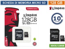 SCHEDA DI MEMORIA KINGSTON MEMORY CARD MICRO SD 128GB - UHS-I CLASSE 10 80MB/s