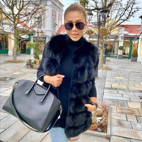 Donna gilet pelliccia vera - pelliccia,