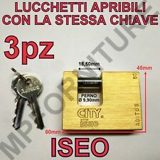 3 LUCCHETTI ISEO APRIBILI CON