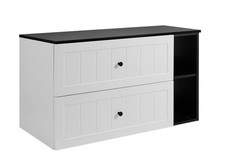 Armadio Armadietto Mobile Lavandino Appoggio Lavabo 80 cm GUSTO Bianco/Nero