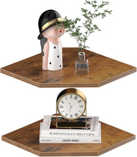 Set Di 2 Mensole Angolari Da 30 Cm, Da Parete, Con Foro per Filo, 33,7 Cm Di Pro