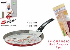 CREPIERA ANTIADERENTE PADELLA PIASTRA CREPES CREPIER + IN OMAGGIO SET CREPES 2PZ