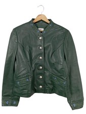 AMANN Giacca in pelle Donna Giacca Taglia IT 44 nero stile casual