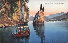 32-120) LAGO COME PRESSO BELLAGIO BARCA REMI VAPORETTO BATTELLO VIAGGIATA
