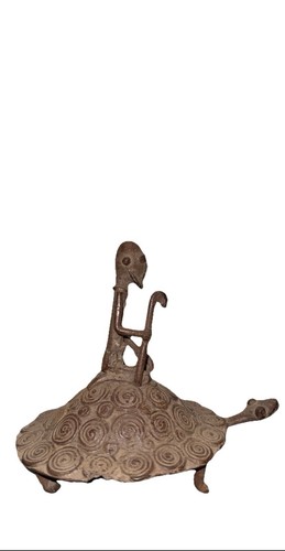Dogon bronze figure turtle - figure,