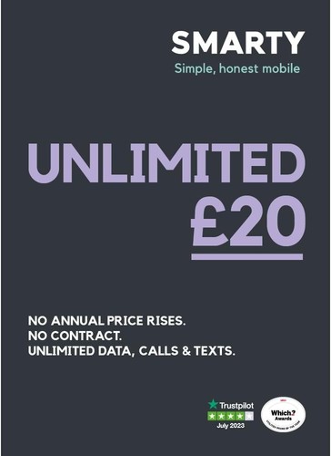 Smarty payg sim card - payg,