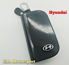 Portachiavi ecopelle effetto graffiato NERO con logo HYUNDAI