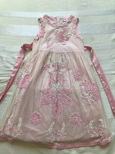 LESY FIRENZE FOR HARRODS abito lungo in tulle rosa di lusso per bambina di 7 anni