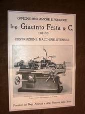 Pubblicità dei primi del '900 Macchine ed utensili Ing. Giacinto Festa di Torino