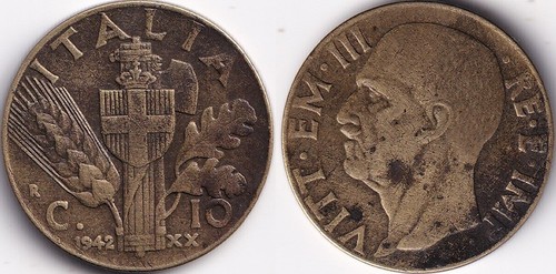 Centesimi 1942 italie - 10, r