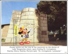 Tanzania 1994 Disney Topolino Memorial Livingstone cartoni animati m/s MNH