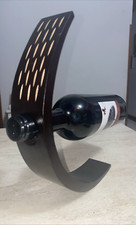 porta bottiglia di vino curvo in legno artigianale