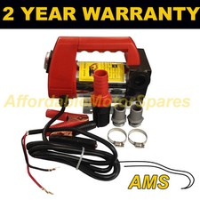 POMPA TRASFERIMENTO DIESEL CARBURANTE ELETTRICO PORTATILE 12V CLIP SU BATTERIA