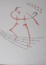 Litografia Il tennista di