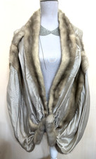 Cappa visone bianco e seta